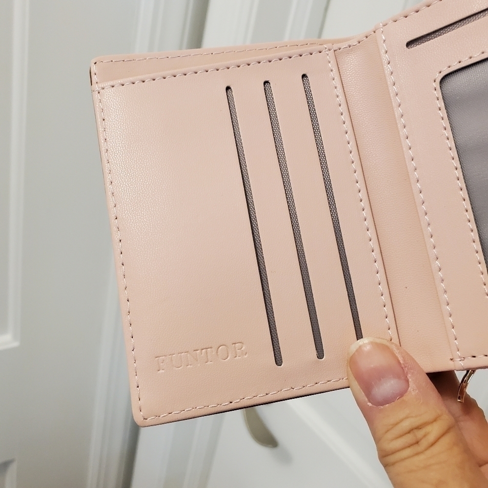NWOT FT FUNTOR RFID Wallet, Leaf Card holder Trifold, PU Leather, Classic - Picture 4 of 10